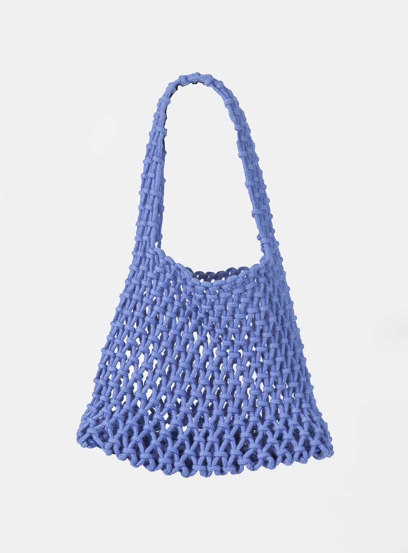 Bag Crochet knit material Fixed handle Flat base