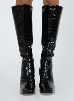 Montgomery Boots Black Croc