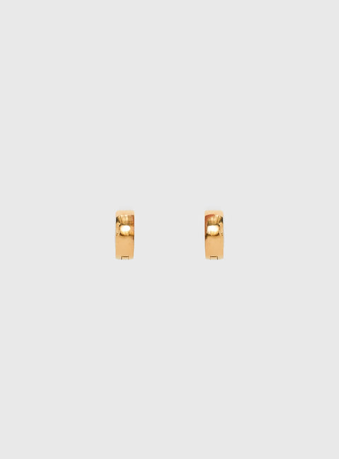 Liora Gold Plated 10mm Chunky Hoop Earrings Gold