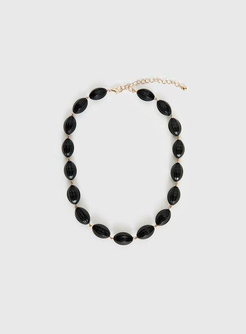 Liviya Beaded Necklace Black