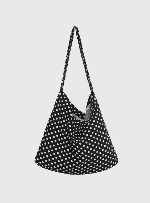 Tempting Tote Bag Black Polka