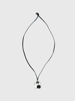 Coastal Chaos Pendant Cord Necklace Silver / Black