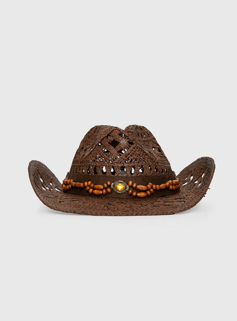 Hazie Cowboy Hat Dark Brown