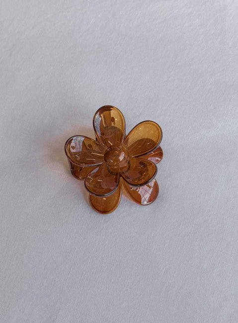Hair clip  Flower shape  Transparent design  Lightweight  Gloss finish 