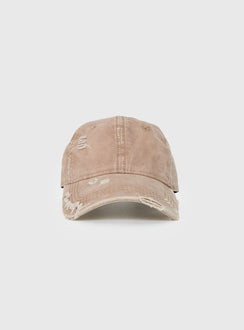 Damonica Distressed Cap Washed Mocha
