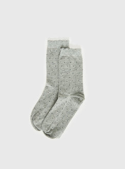 Only Angel Socks Dark Grey Polka