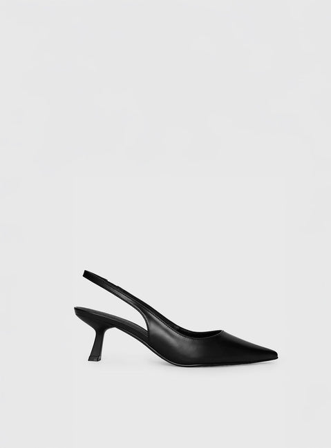 Denalia Pointed Toe Heels Black Matte