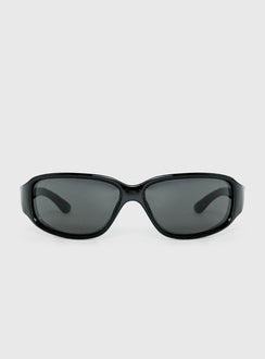 Midnight Rush Wrap Around Sunglasses Black