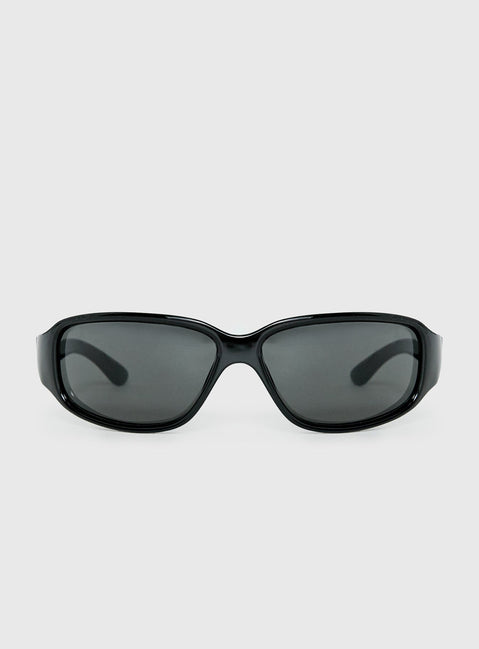 Midnight Rush Wrap Around Sunglasses Black