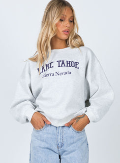 Lake Tahoe Crewneck Sweatshirt Grey Princess Polly  regular 