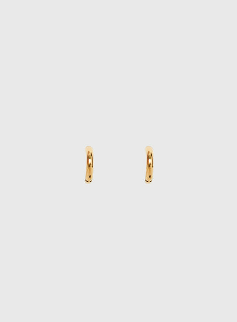 Fiorah Gold Plated 10mm Huggie Earrings Gold
