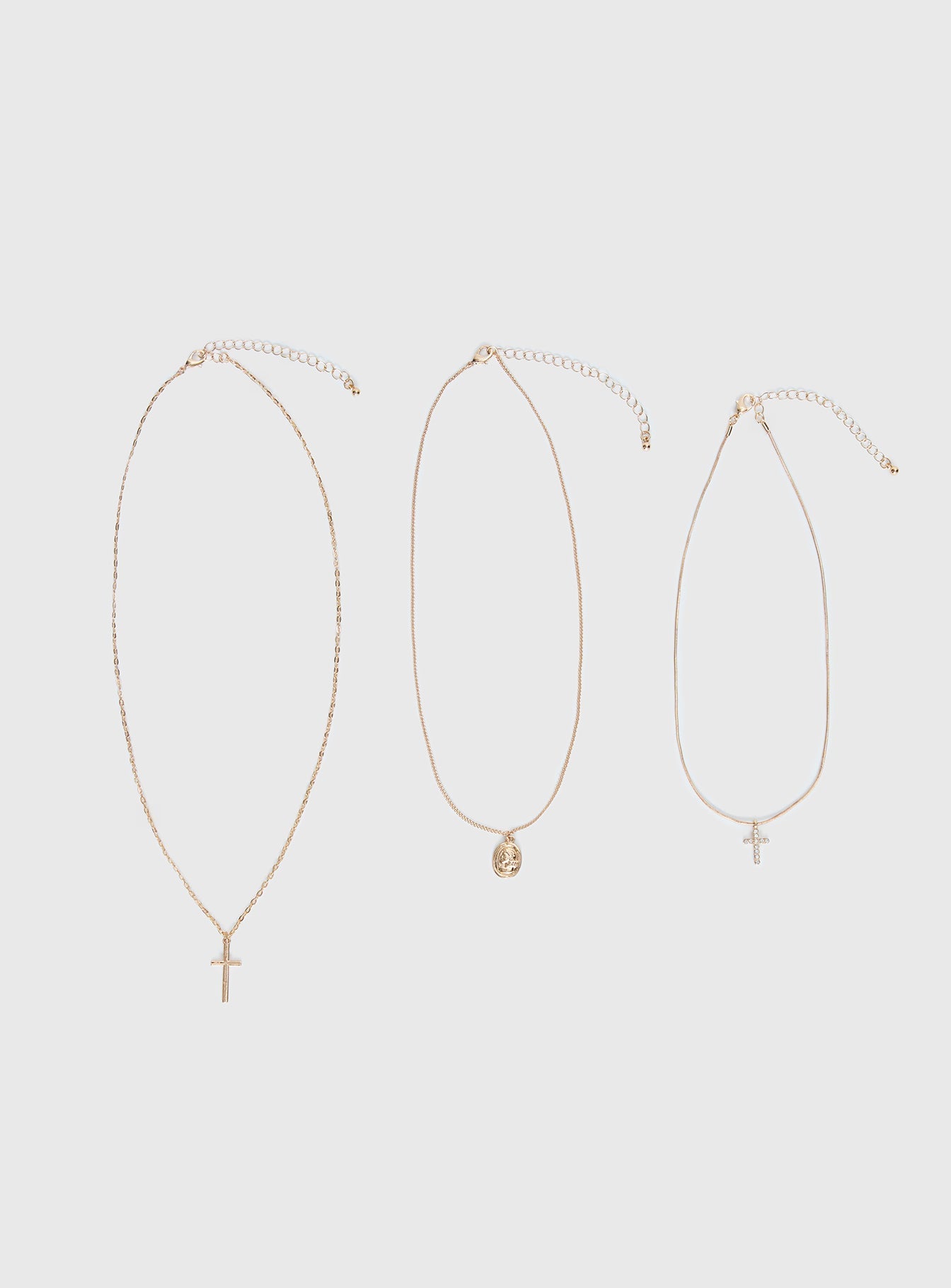 Broken Clocks Layered Necklace Gold