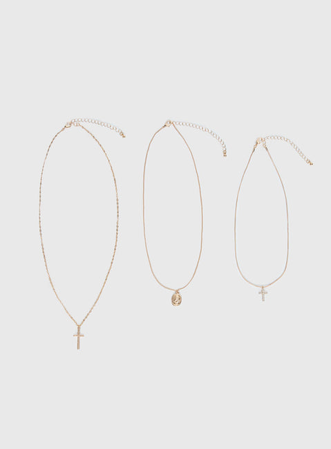 Broken Clocks Layered Necklace Gold