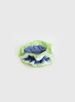 Vandon Check Scrunchie Green / Blue