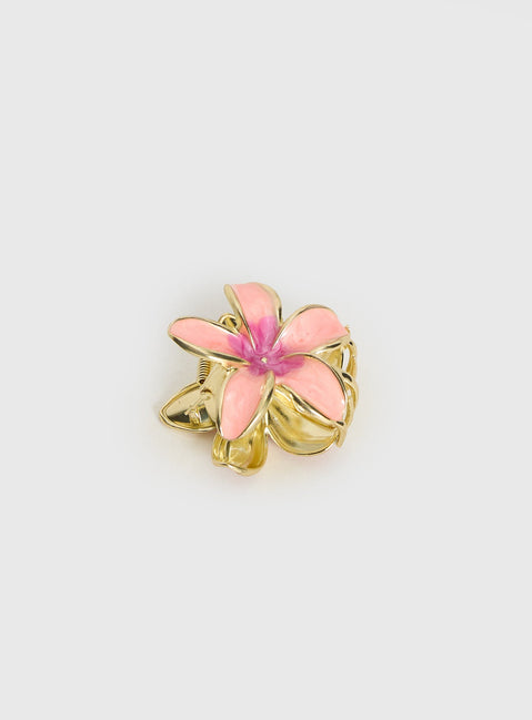 Zerah Flower Hair Clip Pink