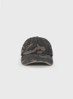 Camo print cap with adjustable back strap
