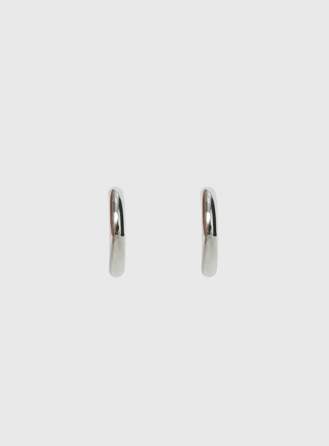 Tindra Stainless Silver 25mm Hoop Earrings Silver