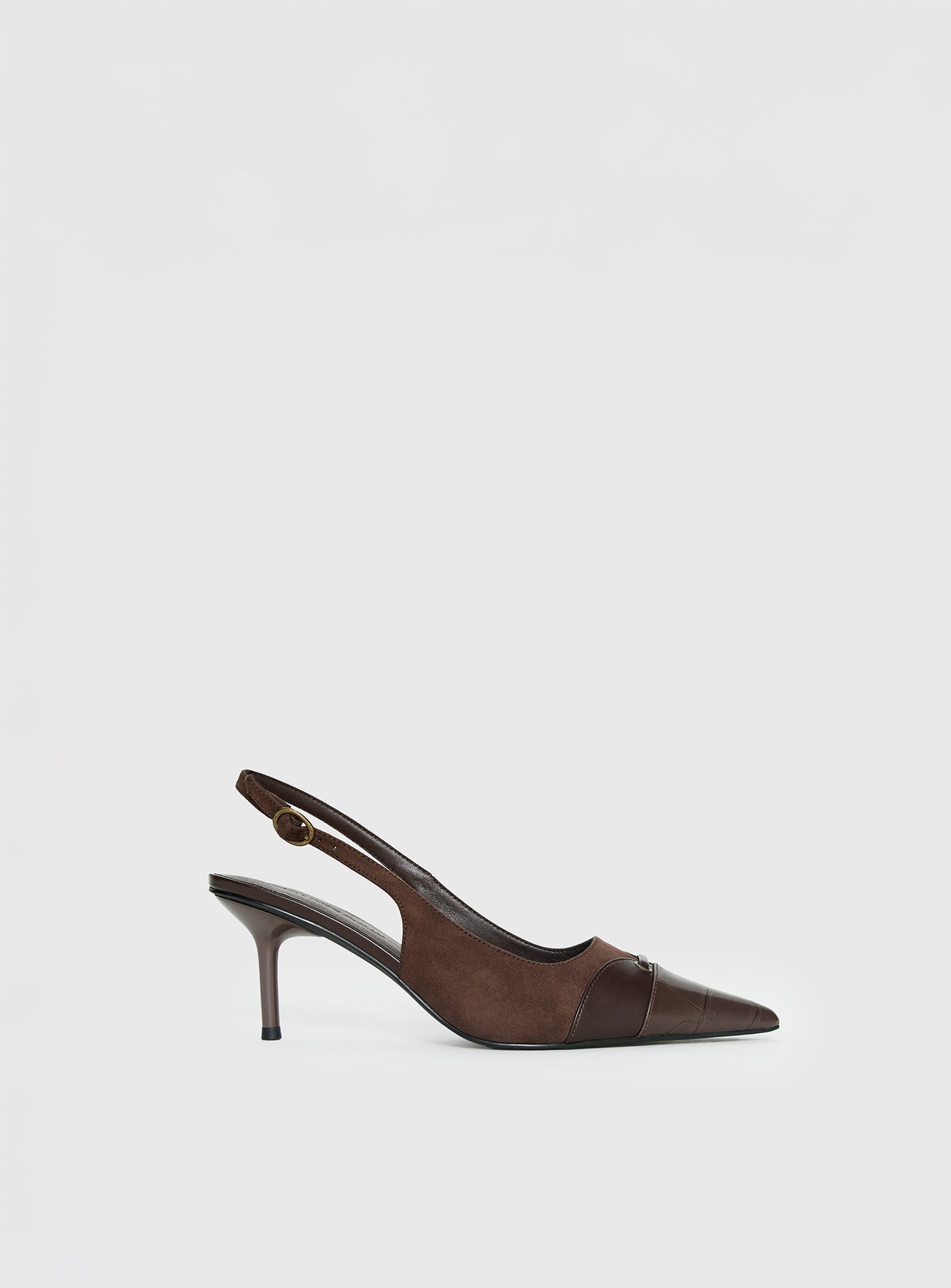 Tiptoe Slingback Heels Brown