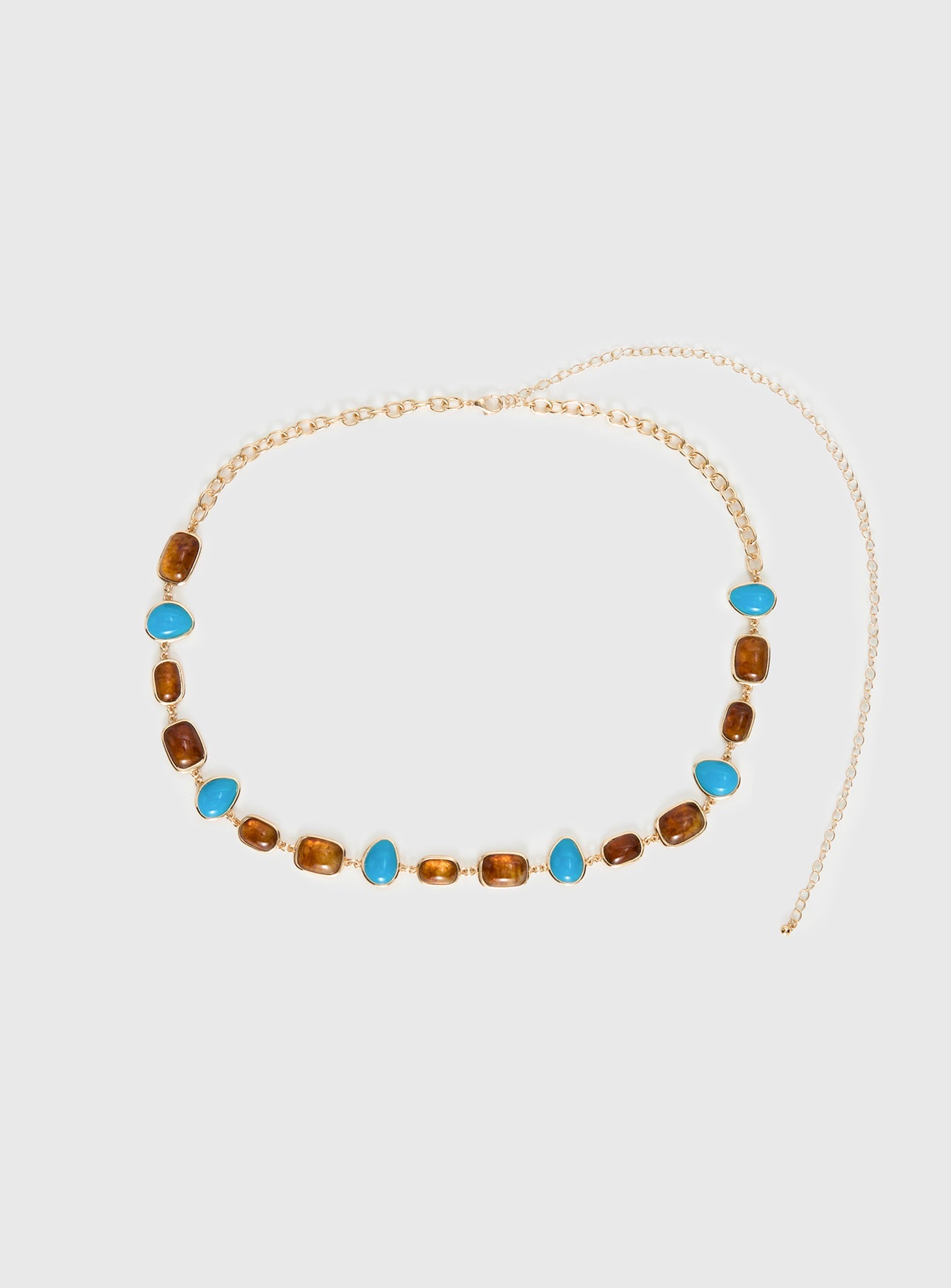 Nuvora Gemstone Chain Belt Gold