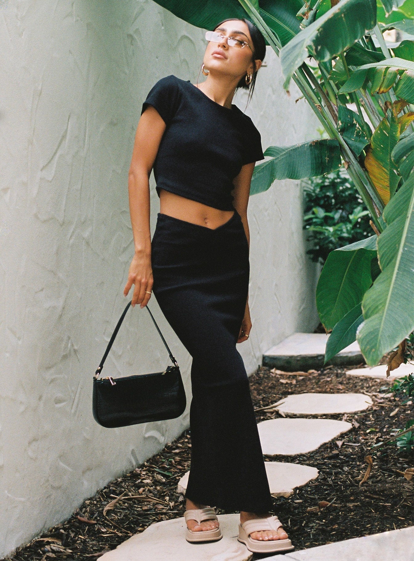 product Abigail Midi Skirt Black Tall Princess Polly  Midi Skirts 