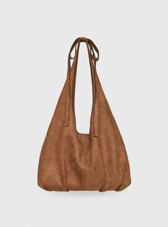 Neddy Faux Suede Bow Bag Brown