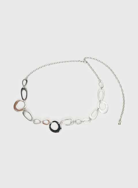 Wavelength Chain Belt Silver