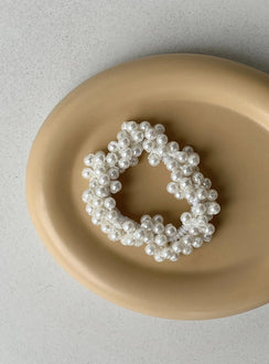Hair tie Pearl beads  Elasticated band 