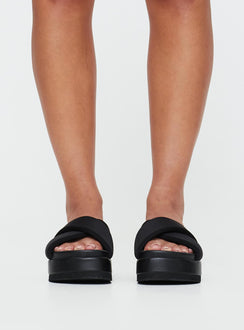 Flats Double cross strap upper, rounded toe, treaded sole, padded footbed