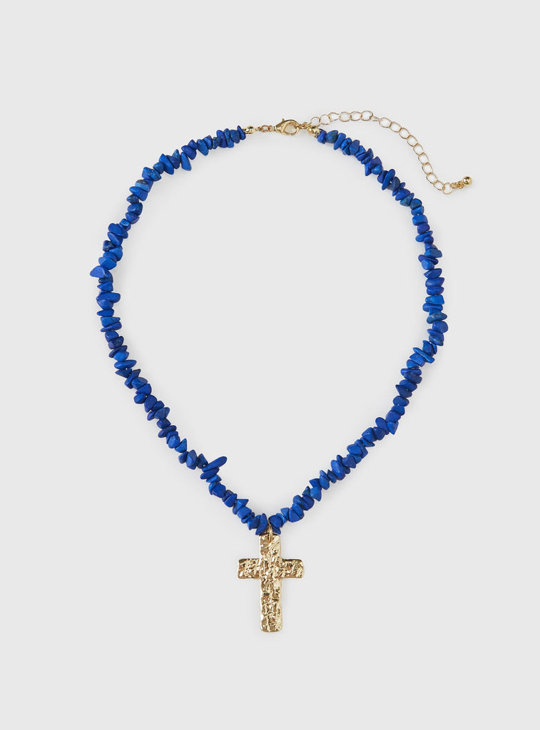 Polly Necklace - Lapis Blue with Gold main image 1