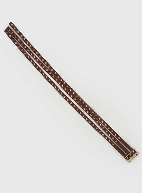 Dusk Dipped Layered Belt Brown / Gold