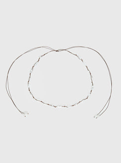 Delle Pearl Detail Wrap Belt Brown