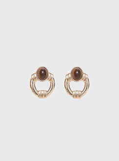 Allyza Gemstone Detail Earrings Gold