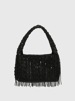 Kiss Goodbye Beaded Tassel Bag Black