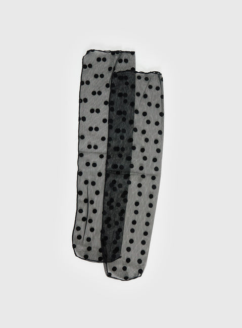Jaymie Sheer Socks Black Polka