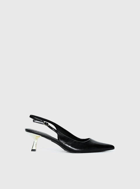 Billini Anaya Pointed Toe Heels Black / Gold