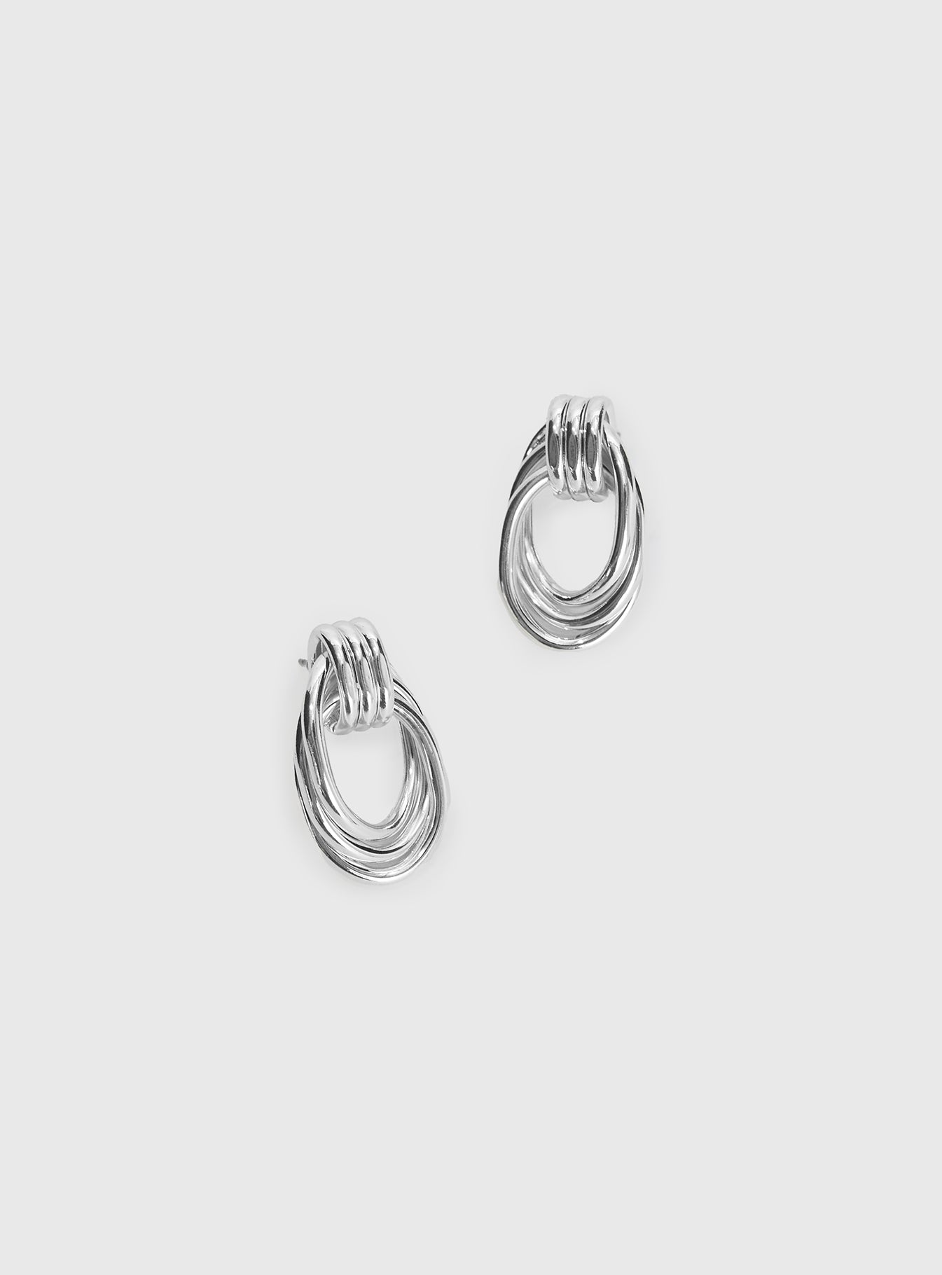 Big Star Linked Earrings Silver