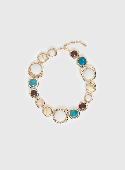 Evelynne Gemstone Necklace Gold