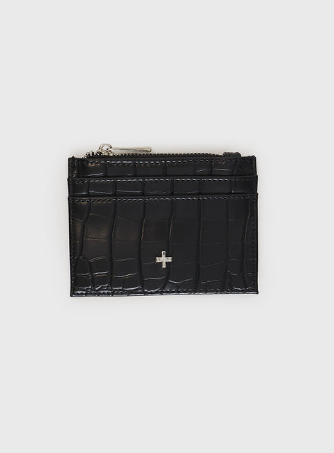 Peta & Jain Ivy Black Croc Coin Purse