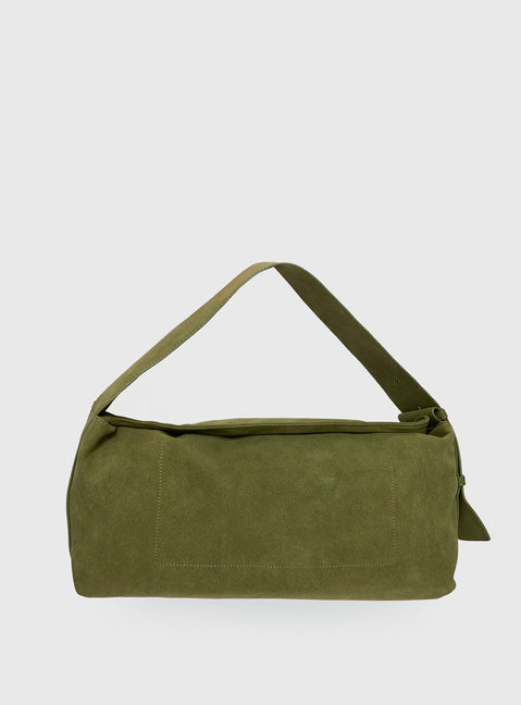 Seraphia Faux Suede Shoulder Bag Green