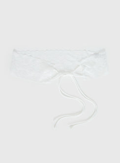 Spin The Bottle Lace Belt White
