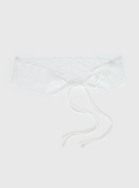 Spin The Bottle Lace Belt White
