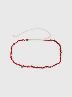 The Vice Beaded Belt Red