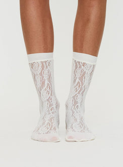 Affogato Lace Socks White