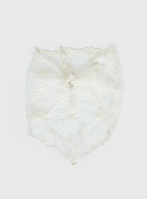 Brigette Lace Bandana White