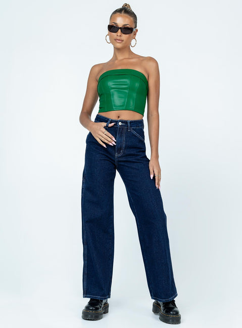 product Princess Polly High Waisted  Ysabel Dark Wash Cargo Jeans Denim