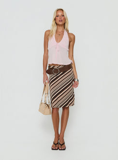 Madallaine Ruched Halter Top Pink