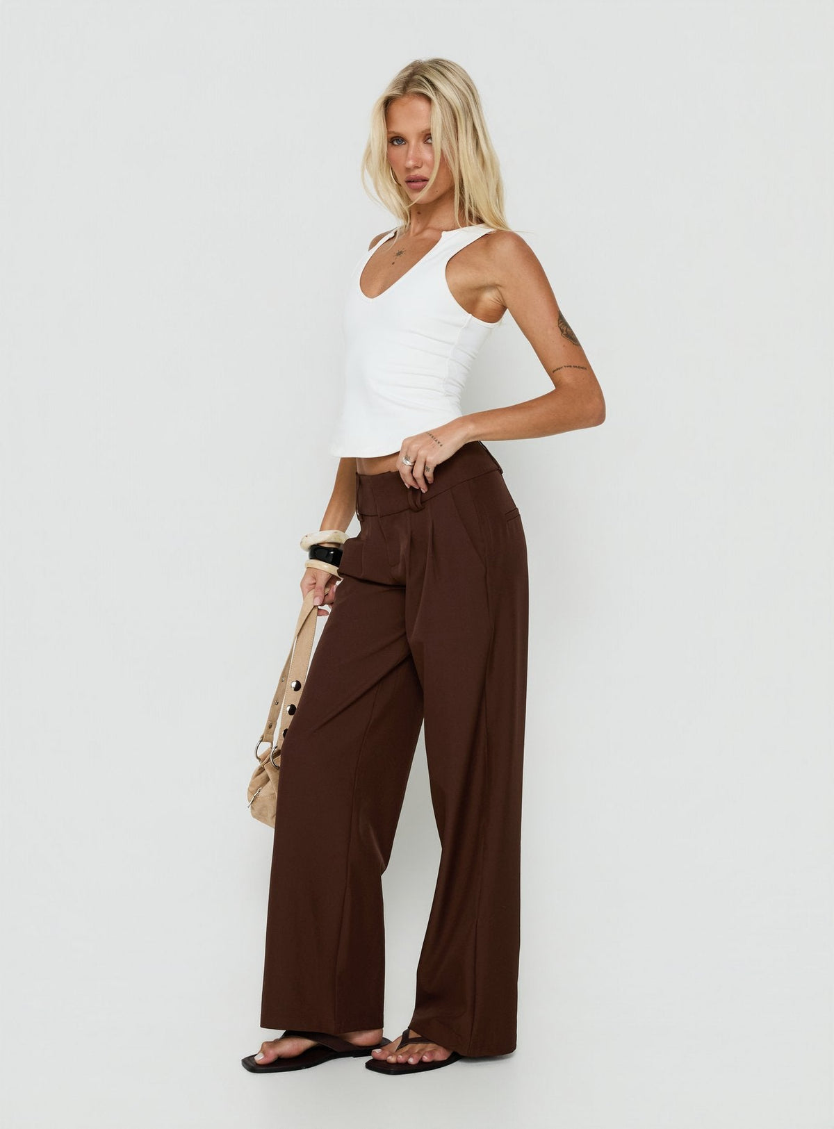 Two Lovers Low Rise Pants Chocolate