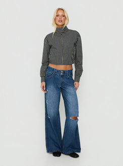 Aura Jacket Navy / Lemon Plaid