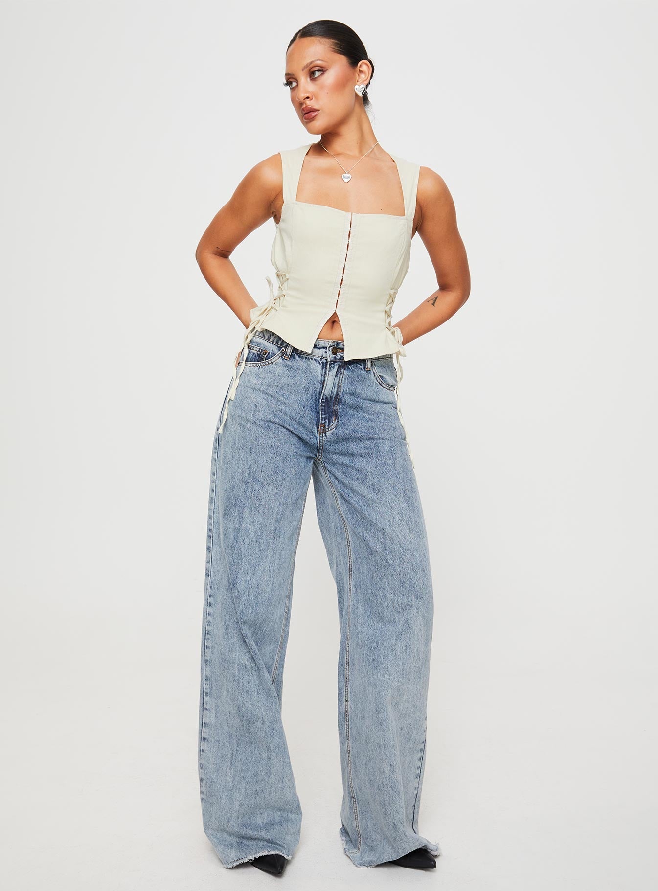 product Princess Polly Sleeveless Square Neck  Myrin Top Beige