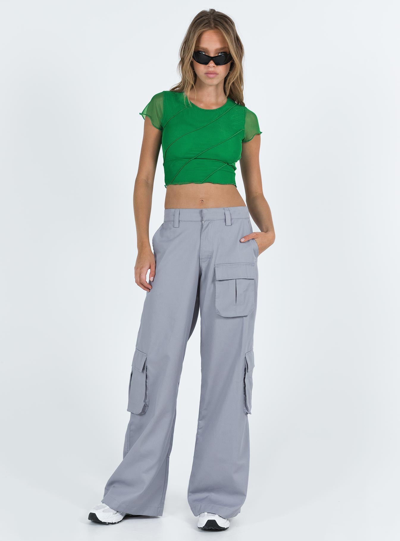 product Princess Polly Short Sleeves Square Neck  Mateo Top Green